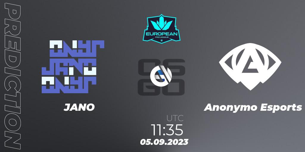 JANO - Anonymo Esports: Maç tahminleri. 05.09.2023 at 11:35, Counter-Strike (CS2), European Pro League Season 10