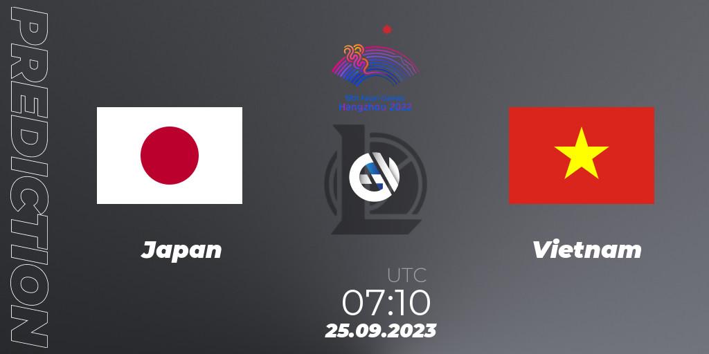 Japan - Vietnam: Maç tahminleri. 25.09.2023 at 07:10, LoL, 2022 Asian Games