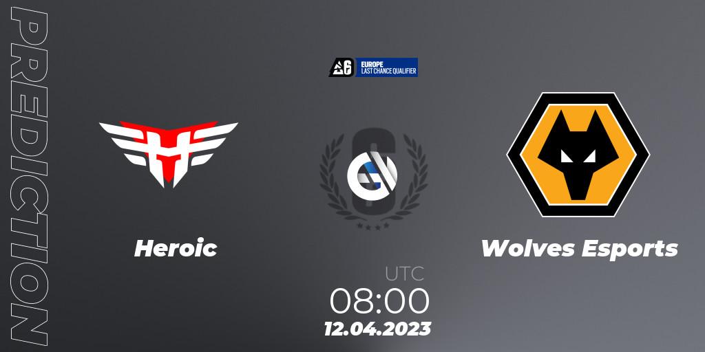 Heroic - Wolves Esports: Maç tahminleri. 12.04.2023 at 08:00, Rainbow Six, Europe League 2023 - Stage 1 - Last Chance Qualifiers