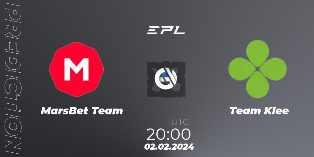 MarsBet Team - Team Klee: Maç tahminleri. 02.02.2024 at 20:00, Dota 2, European Pro League Season 16