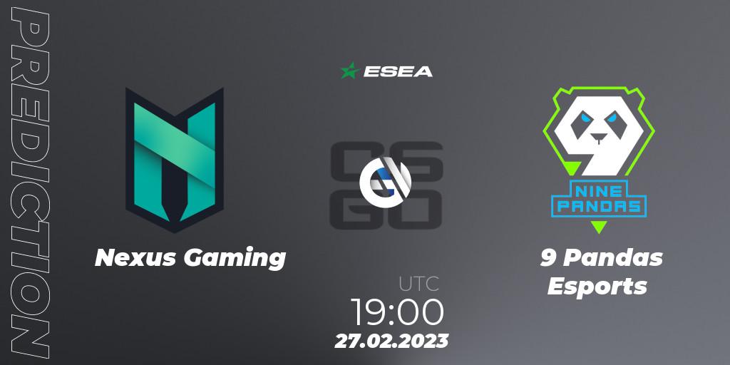 Nexus Gaming - 9 Pandas Esports: Maç tahminleri. 27.02.2023 at 19:00, Counter-Strike (CS2), ESEA Season 44: Advanced Division - Europe