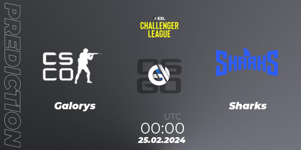 Galorys - Sharks: Maç tahminleri. 25.02.2024 at 00:00, Counter-Strike (CS2), ESL Challenger League Season 47: South America