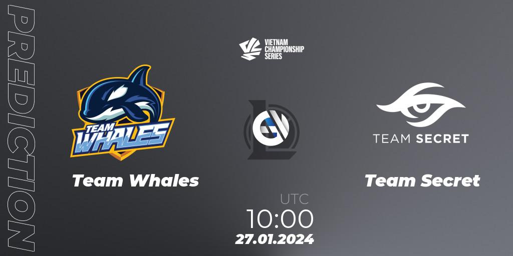 Team Whales - Team Secret: Maç tahminleri. 27.01.24, LoL, VCS Dawn 2024 - Group Stage