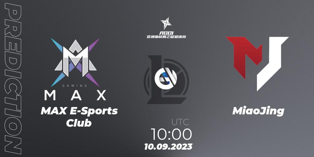 MAX E-Sports Club - MiaoJing: Maç tahminleri. 10.09.2023 at 10:00, LoL, Asia Star Challengers Invitational 2023