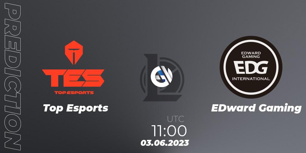 Top Esports - EDward Gaming: Maç tahminleri. 03.06.2023 at 11:00, LoL, LPL Summer 2023 Regular Season