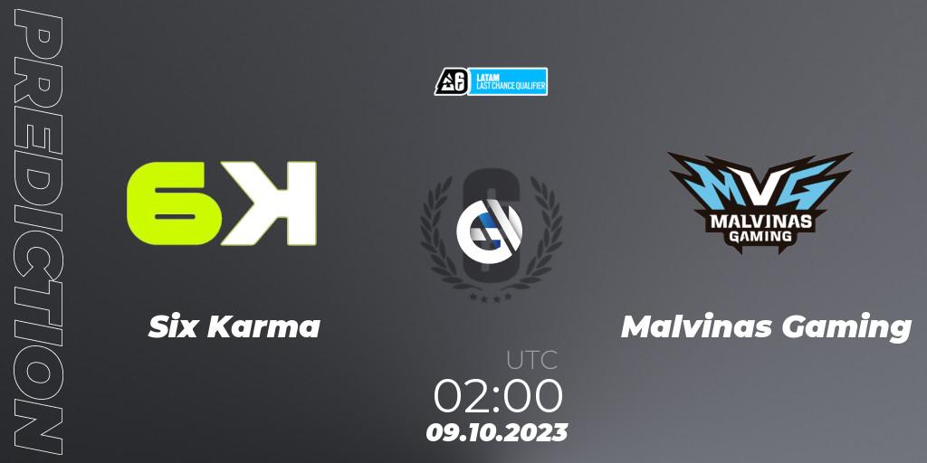 Six Karma - Malvinas Gaming: Maç tahminleri. 09.10.2023 at 02:00, Rainbow Six, LATAM League 2023 - Stage 2 - Last Chance Qualifier