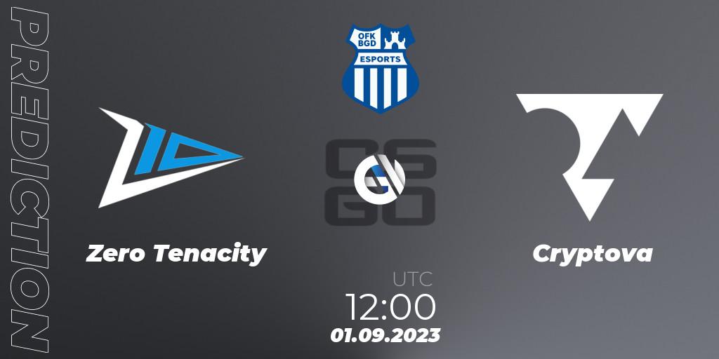 Zero Tenacity - Cryptova: Maç tahminleri. 01.09.23, CS2 (CS:GO), OFK BGD Esports Series #1: Balkan Closed Qualifier