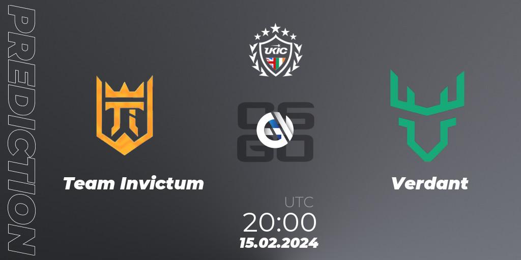 Team Invictum - Verdant: Maç tahminleri. 15.02.2024 at 20:00, Counter-Strike (CS2), UKIC League Season 1: Division 1