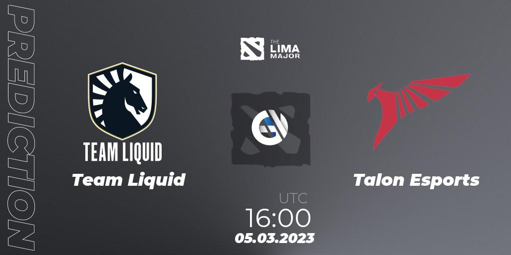 Team Liquid - Talon Esports: Maç tahminleri. 05.03.23, Dota 2, The Lima Major 2023
