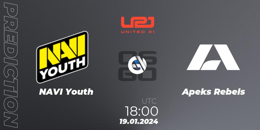 NAVI Youth - Apeks Rebels: Maç tahminleri. 19.01.24, CS2 (CS:GO), United21 Season 10: Division 2