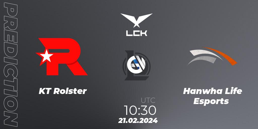 KT Rolster - Hanwha Life Esports: Maç tahminleri. 21.02.24, LoL, LCK Spring 2024 - Group Stage