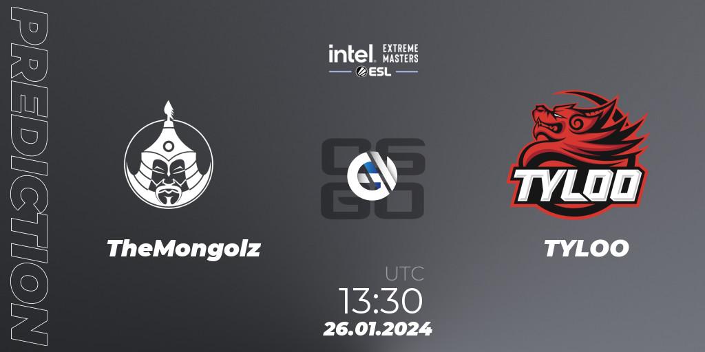 TheMongolz - TYLOO: Maç tahminleri. 26.01.2024 at 13:30, Counter-Strike (CS2), Intel Extreme Masters China 2024: Asian Closed Qualifier