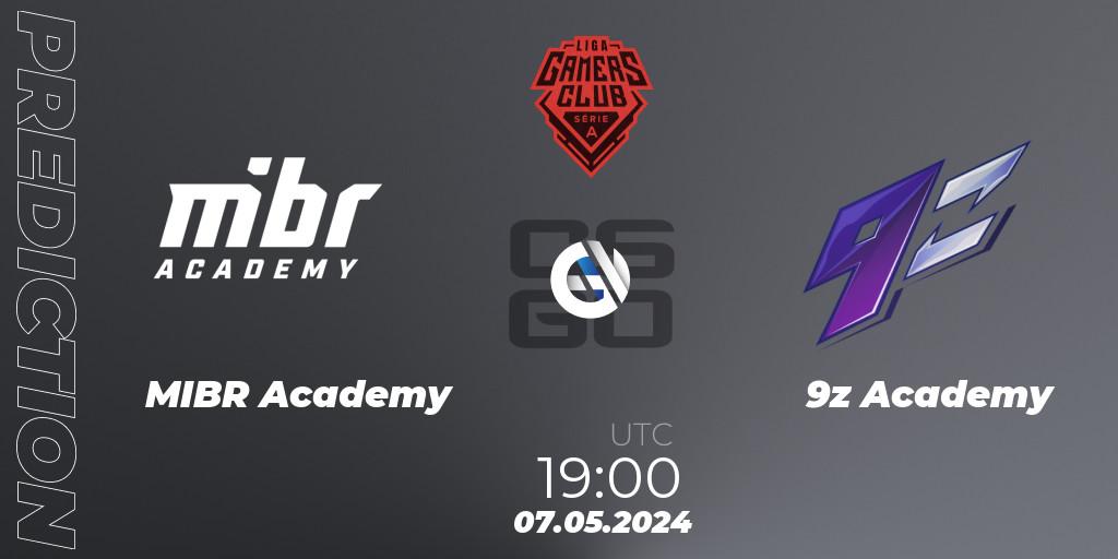 MIBR Academy - 9z Academy: Maç tahminleri. 07.05.2024 at 19:00, Counter-Strike (CS2), Gamers Club Liga Série A: April 2024