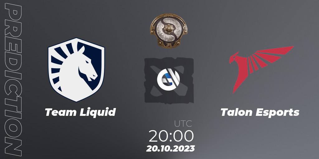 Team Liquid - Talon Esports: Maç tahminleri. 20.10.23, Dota 2, The International 2023