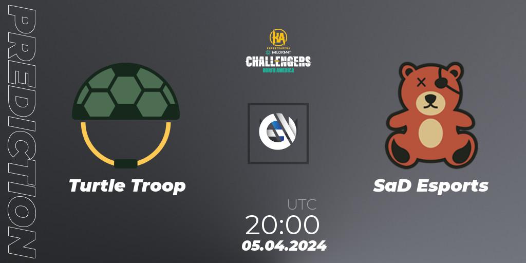 Turtle Troop - SaD Esports: Maç tahminleri. 05.04.2024 at 20:00, VALORANT, VALORANT Challengers 2024: North America Split 1