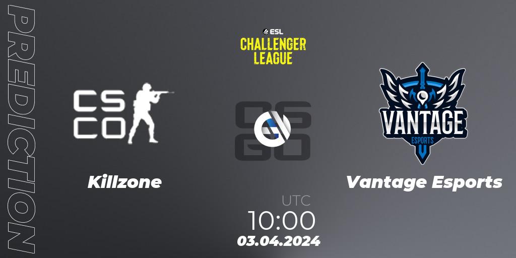Killzone - Vantage Esports: Maç tahminleri. 03.04.2024 at 10:45, Counter-Strike (CS2), ESL Challenger League Season 47: Oceania
