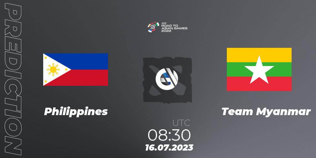 Philippines - Team Myanmar: Maç tahminleri. 16.07.2023 at 08:30, Dota 2, 2022 AESF Road to Asian Games - Southeast Asia