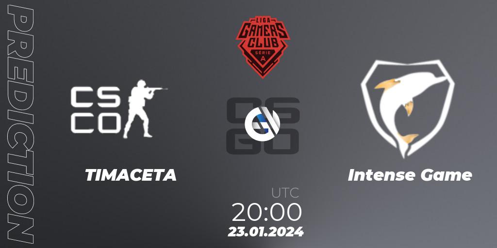 TIMACETA - Intense Game: Maç tahminleri. 23.01.2024 at 20:00, Counter-Strike (CS2), Gamers Club Liga Série A: January 2024