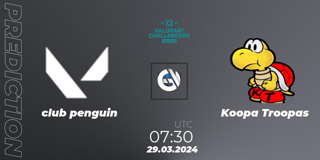 club penguin - Koopa Troopas: Maç tahminleri. 29.03.2024 at 07:30, VALORANT, VALORANT Challengers 2024 Oceania: Split 1