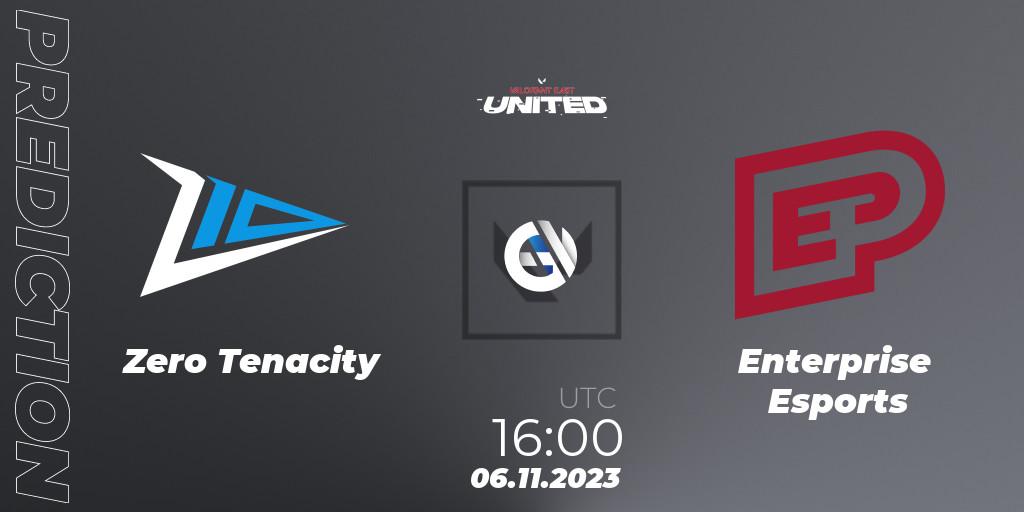Zero Tenacity - Enterprise Esports: Maç tahminleri. 06.11.2023 at 16:00, VALORANT, VALORANT East: United: Season 2: Stage 3 - Finals