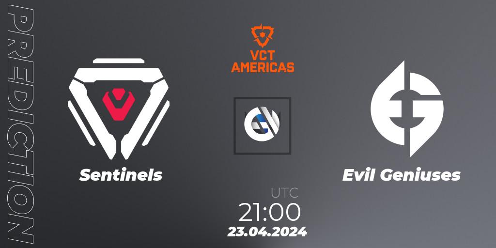 Sentinels - Evil Geniuses: Maç tahminleri. 23.04.24, VALORANT, VALORANT Champions Tour 2024: Americas League - Stage 1 - Group Stage