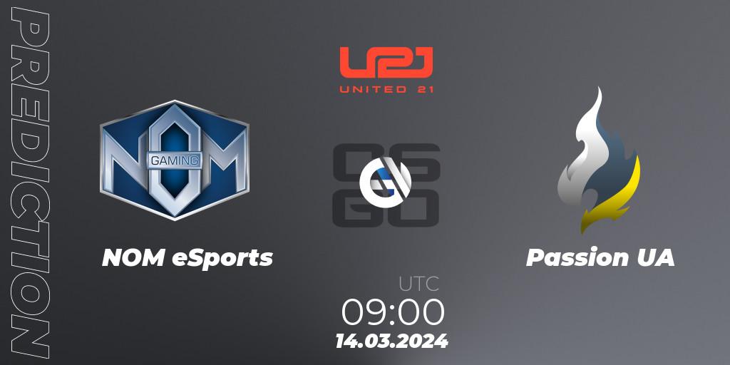 NOM eSports - Passion UA: Maç tahminleri. 14.03.2024 at 09:00, Counter-Strike (CS2), United21 Season 13