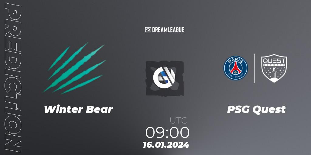 Winter Bear - PSG Quest: Maç tahminleri. 16.01.24, Dota 2, DreamLeague Season 22: MENA Closed Qualifier