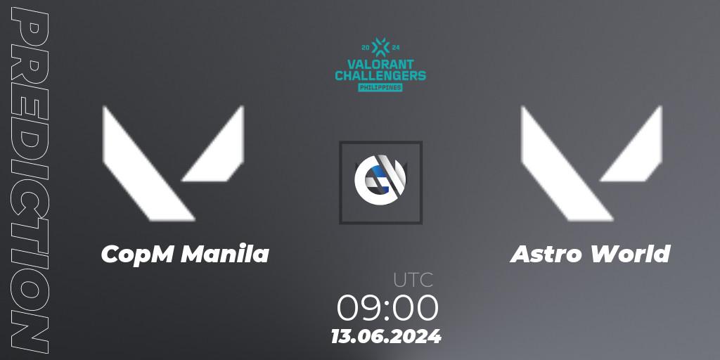 CopM Manila - Astro World: Maç tahminleri. 13.06.2024 at 09:00, VALORANT, VALORANT Challengers 2024 Philippines: Split 2