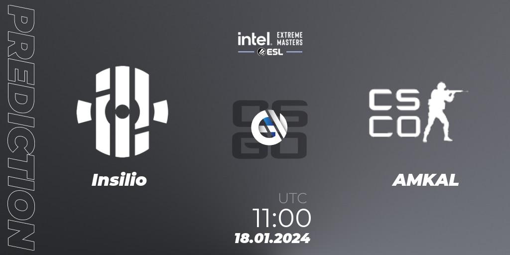 Insilio - AMKAL: Maç tahminleri. 18.01.2024 at 11:00, Counter-Strike (CS2), Intel Extreme Masters China 2024: European Open Qualifier #1
