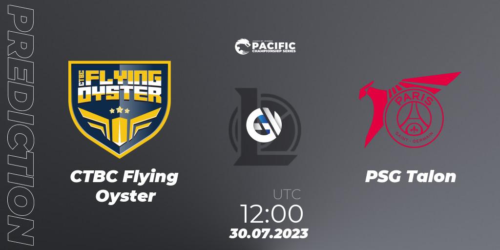 CTBC Flying Oyster - PSG Talon: Maç tahminleri. 30.07.2023 at 12:20, LoL, PACIFIC Championship series Group Stage