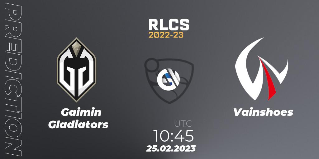 Gaimin Gladiators - Vainshoes: Maç tahminleri. 25.02.2023 at 10:45, Rocket League, RLCS 2022-23 - Winter: Asia-Pacific Regional 3 - Winter Invitational