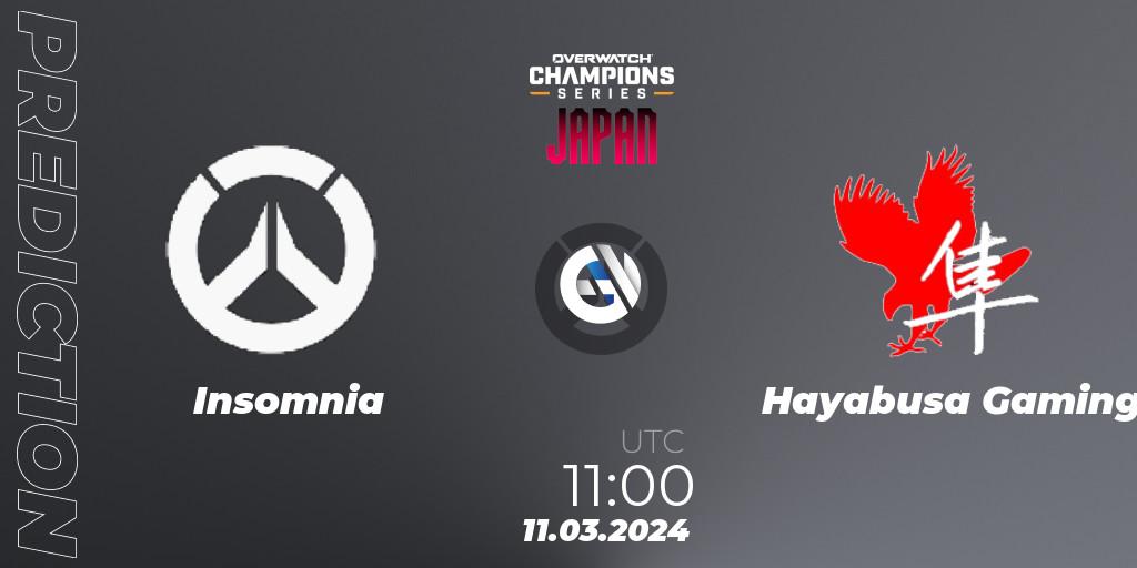 Insomnia - Hayabusa Gaming: Maç tahminleri. 11.03.2024 at 12:00, Overwatch, Overwatch Champions Series 2024 - Stage 1 Japan