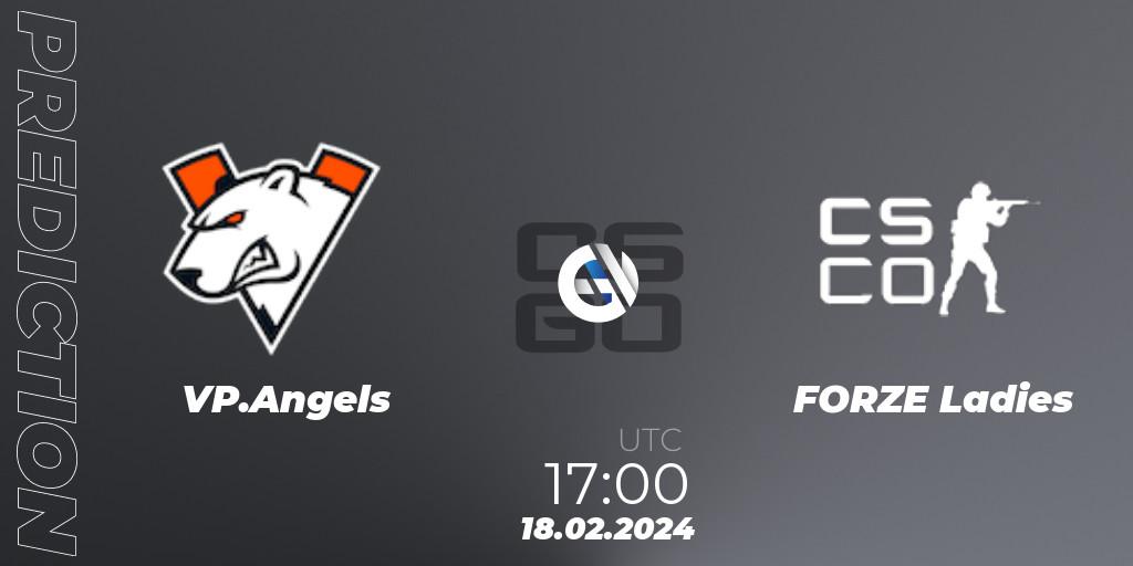 VP.Angels - FORZE Ladies: Maç tahminleri. 18.02.2024 at 17:00, Counter-Strike (CS2), ESL Impact League Season 5: European Division - Open Qualifier #2