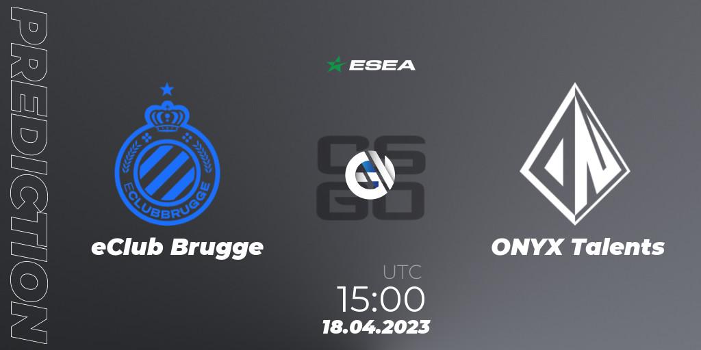 eClub Brugge - ONYX Talents: Maç tahminleri. 24.04.2023 at 17:00, Counter-Strike (CS2), ESEA Season 45: Advanced Division - Europe