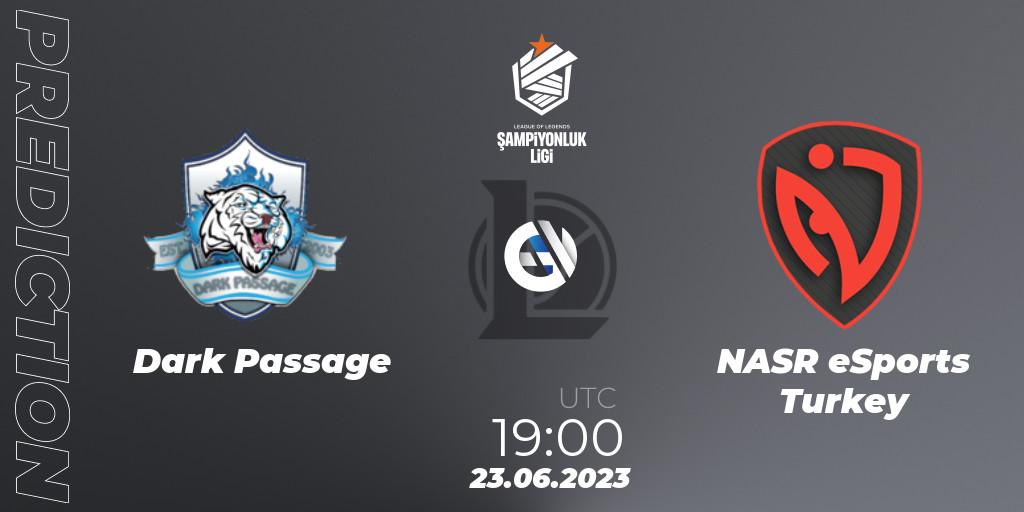 Dark Passage - NASR eSports Turkey: Maç tahminleri. 23.06.2023 at 19:00, LoL, TCL Summer 2023 - Group Stage