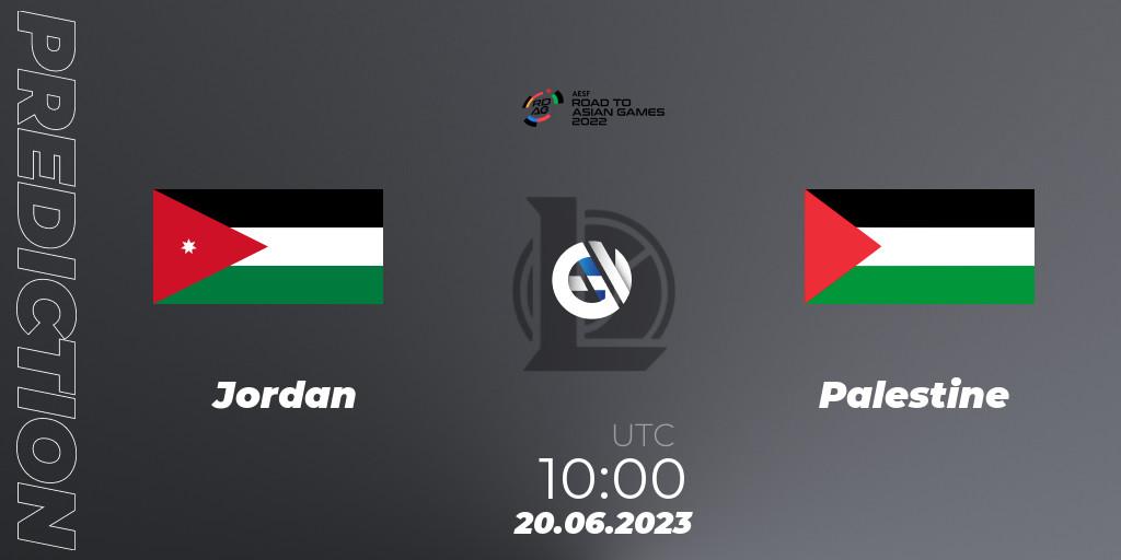 Jordan - Palestine: Maç tahminleri. 20.06.2023 at 10:00, LoL, 2022 AESF Road to Asian Games - West Asia