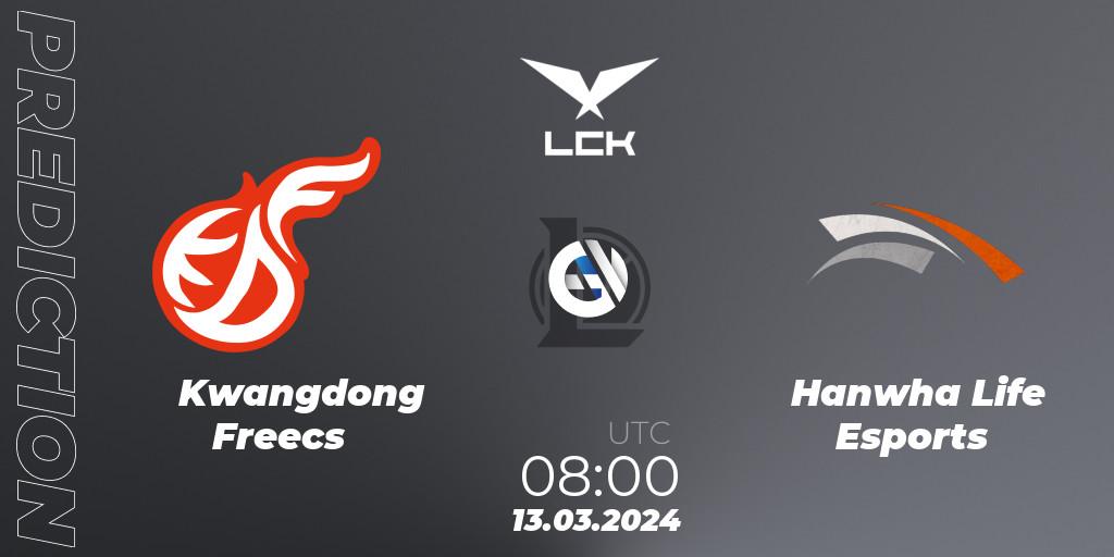 Kwangdong Freecs - Hanwha Life Esports: Maç tahminleri. 13.03.24, LoL, LCK Spring 2024 - Group Stage