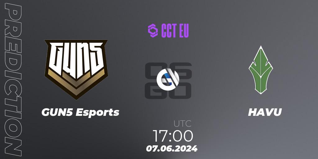 GUN5 Esports - HAVU: Maç tahminleri. 07.06.2024 at 17:00, Counter-Strike (CS2), CCT Season 2 Europe Series 5