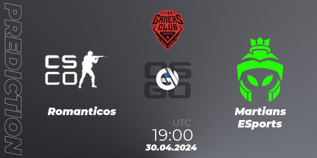 Romanticos - Martians ESports: Maç tahminleri. 30.04.2024 at 19:00, Counter-Strike (CS2), Gamers Club Liga Série A: April 2024