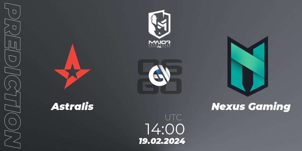 Astralis - Nexus Gaming: Maç tahminleri. 19.02.24, CS2 (CS:GO), PGL CS2 Major Copenhagen 2024: European RMR B