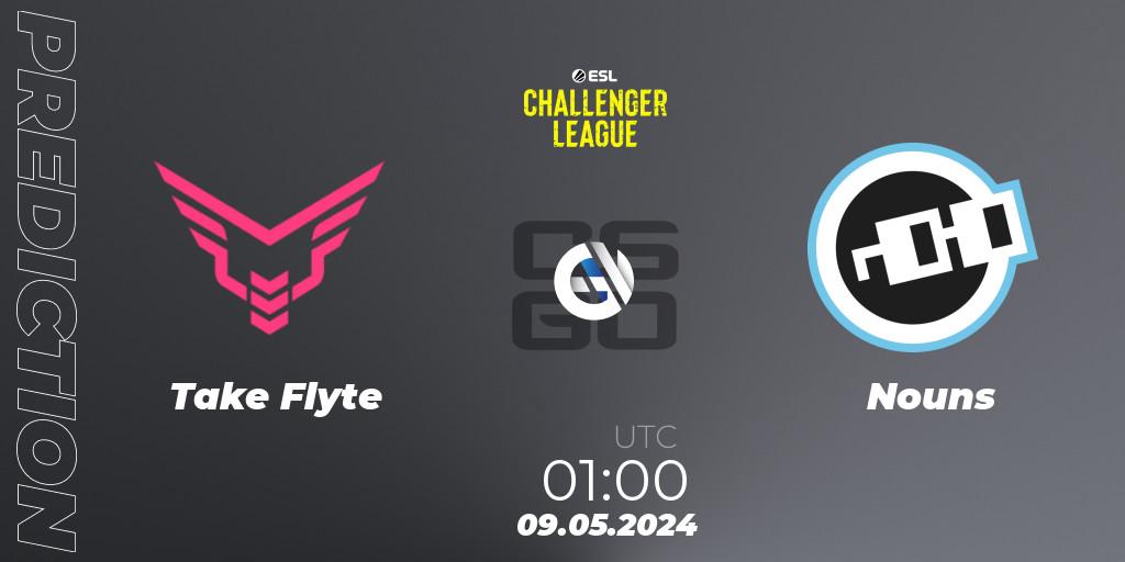 Take Flyte - Nouns: Maç tahminleri. 09.05.2024 at 01:00, Counter-Strike (CS2), ESL Challenger League Season 47: North America
