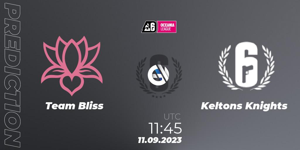 Team Bliss - Keltons Knights: Maç tahminleri. 11.09.2023 at 11:45, Rainbow Six, Oceania League 2023 - Stage 2