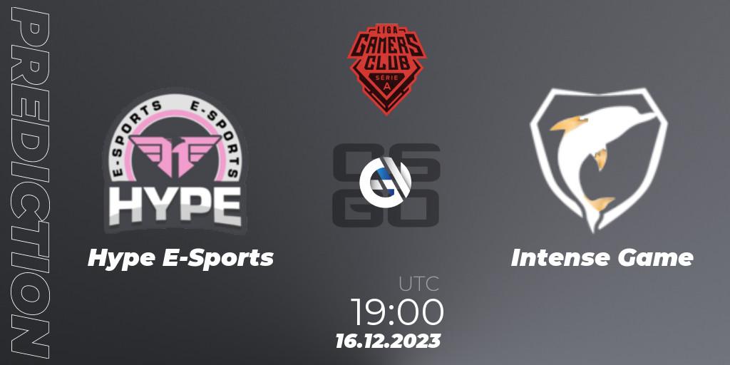 Hype E-Sports - Intense Game: Maç tahminleri. 16.12.2023 at 19:00, Counter-Strike (CS2), Gamers Club Liga Série A: December 2023