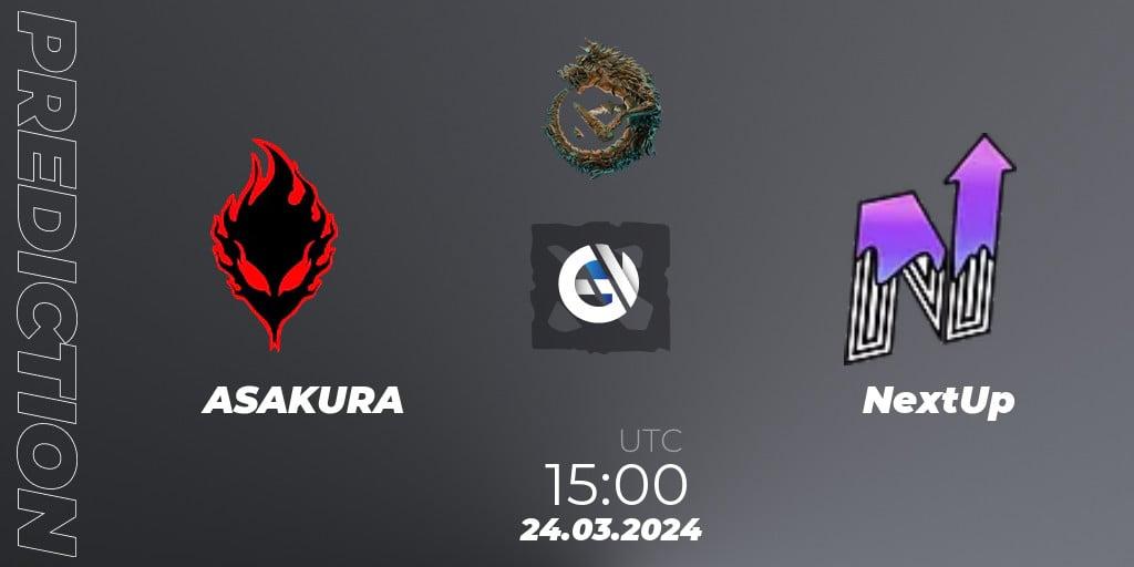 ASAKURA - NextUp: Maç tahminleri. 24.03.2024 at 15:20, Dota 2, PGL Wallachia Season 1: Eastern Europe Open Qualifier #2
