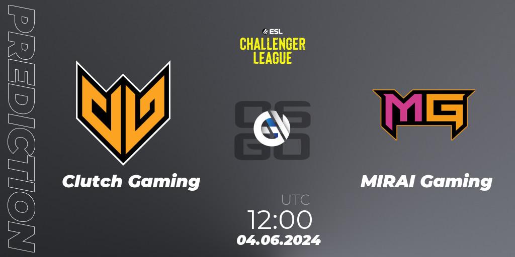 Clutch Gaming - MIRAI Gaming: Maç tahminleri. 04.06.2024 at 12:00, Counter-Strike (CS2), ESL Challenger League Season 47: Asia