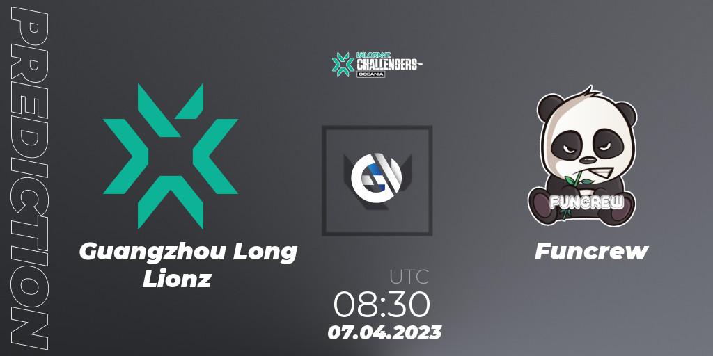 Guangzhou Long Lionz - Funcrew: Maç tahminleri. 07.04.2023 at 08:30, VALORANT, VALORANT Challengers 2023: Oceania Split 2 - Group Stage