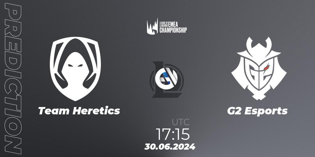 Team Heretics - G2 Esports: Maç tahminleri. 30.06.2024 at 17:15, LoL, LEC Summer 2024 - Regular Season
