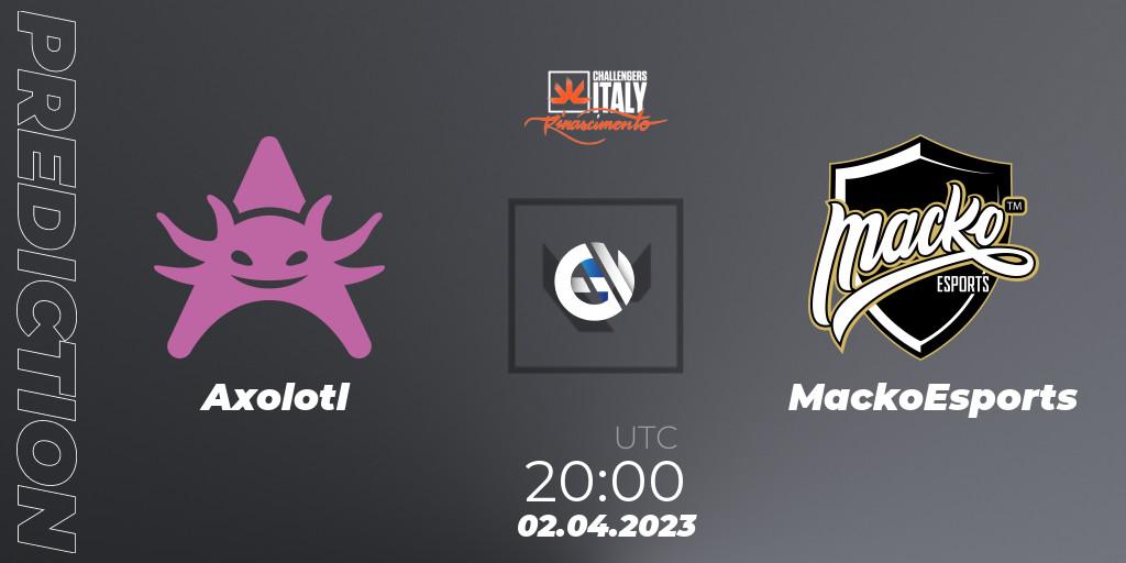 Axolotl - MackoEsports: Maç tahminleri. 02.04.23, VALORANT, VALORANT Challengers 2023 Italy: Rinascimento Split 2