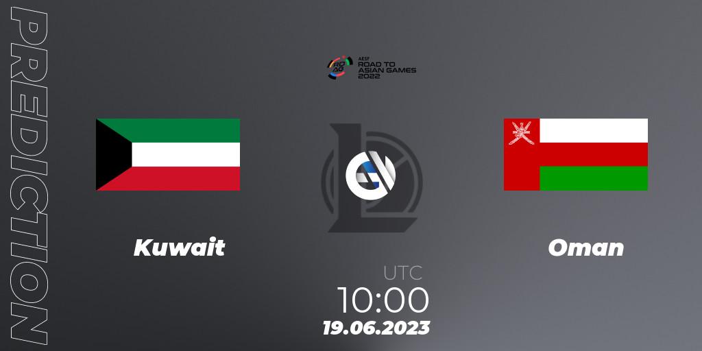 Kuwait - Oman: Maç tahminleri. 19.06.2023 at 10:00, LoL, 2022 AESF Road to Asian Games - West Asia