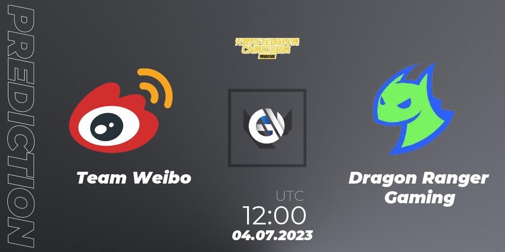 Team Weibo - Dragon Ranger Gaming: Maç tahminleri. 04.07.23, VALORANT, VALORANT Champions Tour 2023: China Qualifier